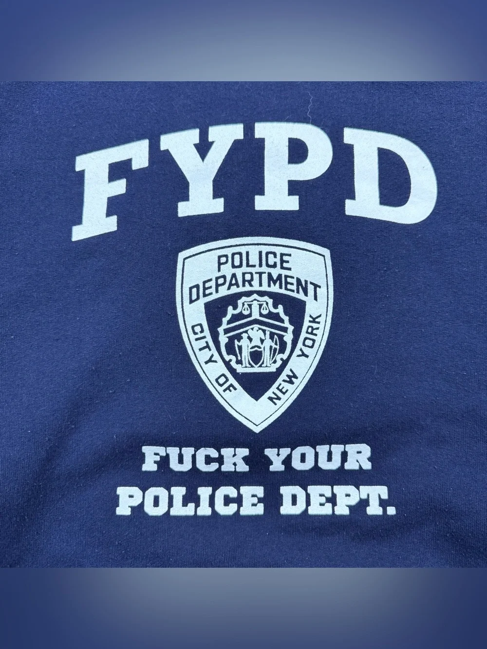 Graphic Navy Zip-Up Hoodie with FYPD Crest